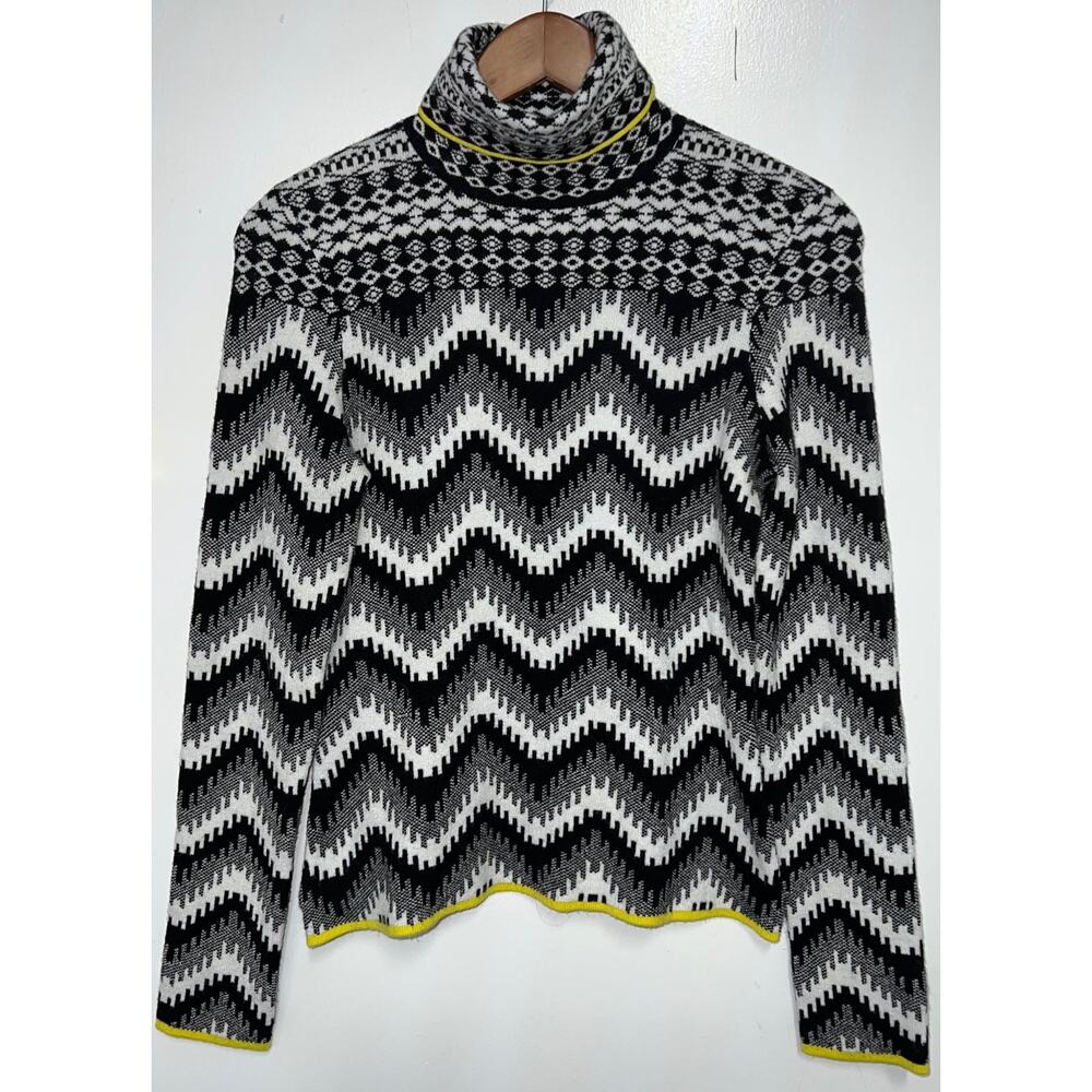 Maeve by Anthropologie Ski Slope Sweater Black & White S EUC